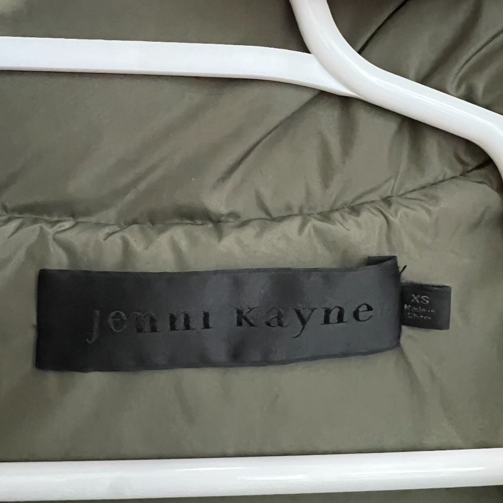 Jenni Kayne Olive Sage Green Down Winter Fall Hooded Puffer Coat Jacket - Picture 4 of 6